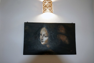 Quadro decorativo e Lampadario a muro Ceramica di Sciacca